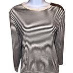 Ralph Lauren Womens Polo Stripe Suede Elbow Patch Long Sleeve Shirt Size XL Photo 1