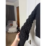 Harper Black Puff Balloon Sleeve Chunky Cropped Mock Neck Sweater Small Goth Photo 7