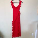House Of CB HOUSE OF‎ CB 'Ariela' Cherry Ruffle Maxi Dress red NWOT size M Photo 4