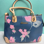Chic Floral Satchel‎ with Gold Accents Photo 0