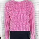 Aeropostale Cropped Cable Knit Sweater Distressed Pink XS Photo 0