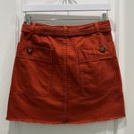 Pilcro Anthropologie  Orange Denim Mini Skirt Sz 2 Photo 2