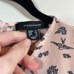 Atmosphere Blush Pink Bird Print Keyhole Cutout Sleeve Women Shirt Top Size 8 Photo 2