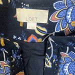Loft women’s blue Navy Floral print blazer size 6 ,97% cotton long sleeve Photo 1