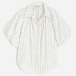 Madewell NWT Shirred Bubble-Sleeve Button-Up Shirt - Size: Medium Photo 10