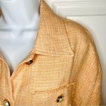 Lime Lush Andree Oversized Pearl Button Down Tweed Shacket Peach M Photo 4