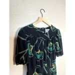 Ba&sh  Leo A Line Dress Black Green Floral Mini Size Large (3) Photo 2