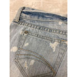 Decree  Denim Jean Shorts Size 5 Distressed Fringed Light Wash Photo 11