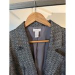 Chico's Metallic Silver Tweed Jacket Size 1 Medium Photo 2