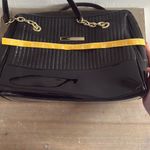 Anne Klein Double Chain Strap Shoulder Bag Black Gold Photo 6