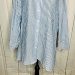 Habitat  Clothes To Live In Button Up Blouse Crinkle Blue White Striped Size XS Photo 2