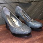 Elie Tahari Tahari Sophia Silver Platform Pumps High Heels 6M Photo 0