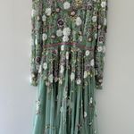 Mac Duggal Sequined Floral Long Sleeve High Neck Sage Green Dress 10 Photo 7