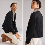 Hutch Anthropologie  Black Vegan Suede Drape Front Jacket Photo 1