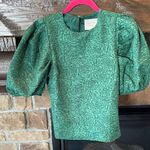 Hyacinth House Jacquard Noelle Top NWT Green Size XS Photo 0