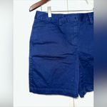 Lands' End  Mid Rise Blue Khaki Shorts Size 6 Photo 1