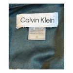 Calvin Klein  Sheer Sleeve‎ Shift Dress Gold Dot Tie Cuff Green Women Size 4 Photo 6