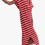 Amazon Red and White Striped Dress Photo 1