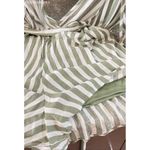 Trixxi NWT Women's Olive Green/White Striped Waist Tied Wrap Romper- Size M Photo 8
