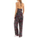 Kingston‎ Gray Jumpsuit Size Medium Floral Print Tie Front Halter NEW Black Photo 1