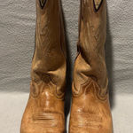 Smoky Mountain Women’s Beige Leather Western Pull on Boots Size 8 snip toe Tan Photo 0