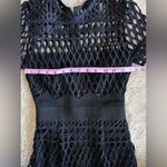 Self Portrait Black Cut Out Lace Layered Midi Dress Size 0 Photo 7