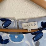 Beulah  LONDON Blue Floral 100% Silk Mid Sleeve‎ Dress ( 10 ) Photo 2