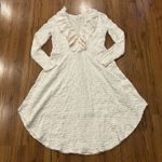 Mia Joy Dress Womens Medium Ruffle Cream Long Sleeve Stretch Joyfolie Lined Photo 0