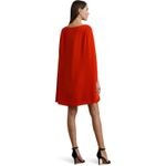 Ralph Lauren Cape Georgette Cocktail Dress Orange Bright Vermillion Sz 6 NWT Photo 2