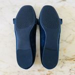 Tory Burch Solid Blue Suede Smoking Flat Flats Gold Logo Buckle - US 7.5 Photo 9