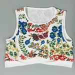 Cider White Floral Flowers Tank Crop Top Shirt Blouse Size M 🌷 Photo 0