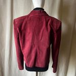 Avanti Vintage  Burgundy Pig Suede Cropped Blazer Jacket Yugoslavia 90s Size 10 Photo 3