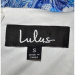 Lulus NWT Wings of Love Blue Print Maxi Dress Size S Flutter Sleeve V-Neck Photo 10