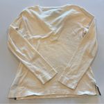 Ralph Lauren LAUREN Off White Long Sleeve Women’s T-shirt with Brown Suede Med Photo 3