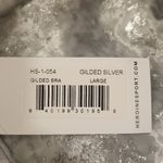 💕HEROINE SPORT💕 Gilded Bra ~ Gilded Silver Crushed Velvet Large L NWT Photo 11