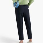 Derek Lam 10 CROSBY Cropped button-detailed cotton-blend tapered pants in Blue Photo 1