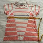 Vintage pink white uneven striped polo shirt Made in Japan Size small Photo 4