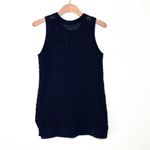 Vince  Coastal Cotton Mesh Knit Sleeveless Sweater in Navy Size S Photo 8
