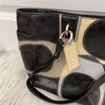 Coach Frosted Black Patent Leather Suede Zip Tote Bag Photo 1