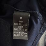 BCX  Navy Sheer/lined  embroidered boho top size M Photo 6