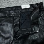 Chico's  Faux Leather Cutwork Hem Trousers Wide Leg Ankle Pants Black Size 16 Photo 4