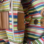 Fossil Tan Tweed Straw Summer Shoulder Bag Wooden Handle Photo 7