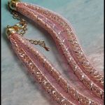 Unique Iridescent Pink Shimmer Necklace / Earrings Photo 3