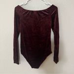 Sanctuary  brick red velvet off the shoulder long sleeve bodysuit NEW SMALL Photo 4