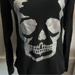 Zadig & Voltaire  • Black Silver Tunisian ML Skull Glitter Tee Shirt Photo 2