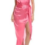 Amanda Uprichard Palmira Maxi Dress in Cerise XSmall New Womens Silk Midi Satin Photo 8
