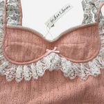 For Love & Lemons Andy Babydoll Knit Tank β Baby Pink Lace Trim (Sz M, NWT) Photo 3