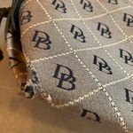 Dooney & Bourke Canvas DB Logo Diamond Pattern Large Tote Bag Leather Handles Photo 8