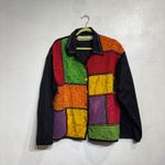 Island Scene Patchwork Textured Vintage Jacket Sz XL Black Photo 1