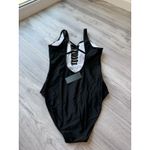 Aqua Eve NWT Women Junior Size Medium One Piece Swimsuit Swimwear Super Cute 388 Black Photo 3